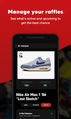 DROPS by SoleSavy - Raffles android App screenshot 2